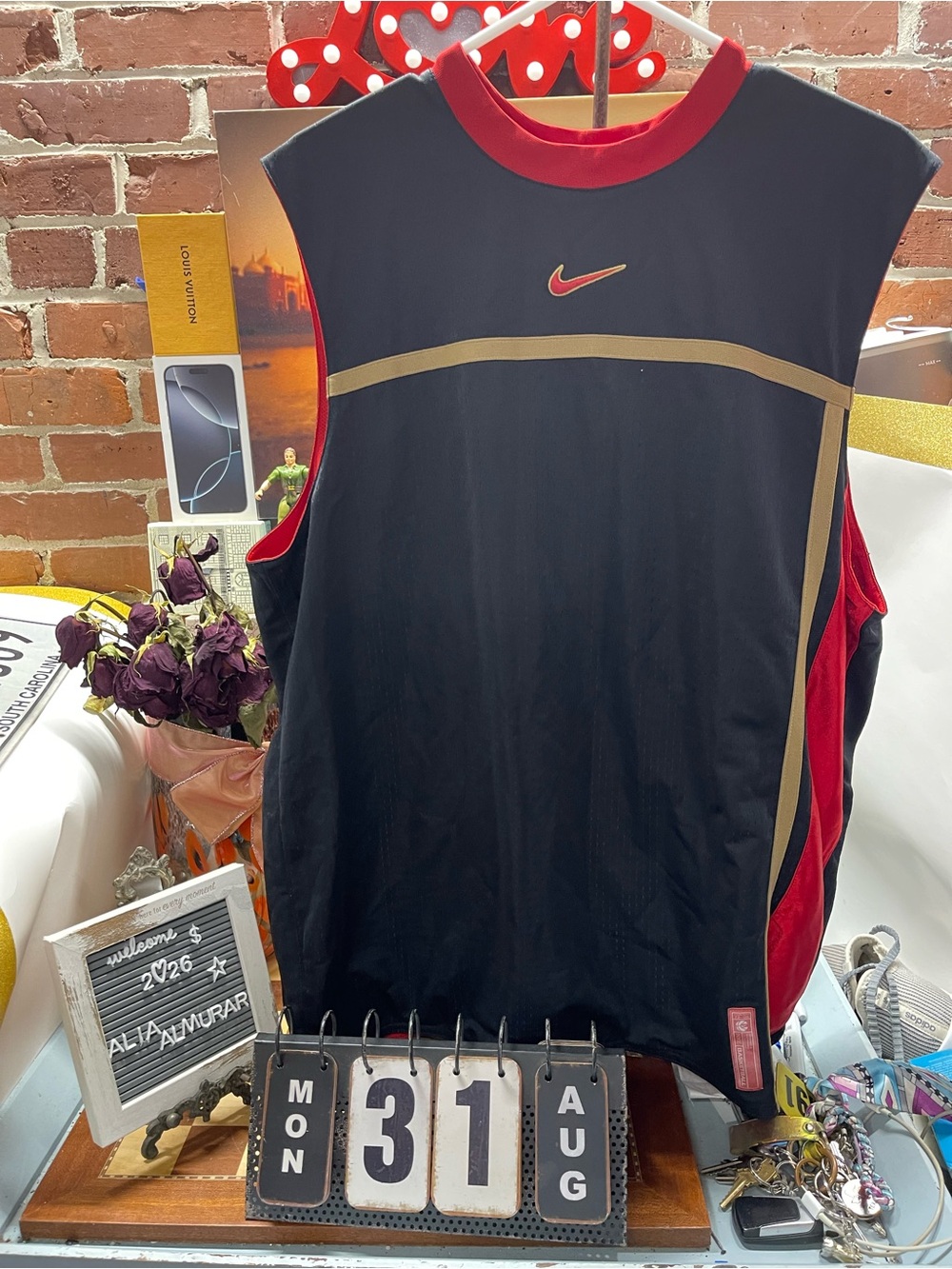 Nike Basketball Jersey Men's Sleeveless Shirt Black